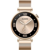 Huawei Watch GT4 41mm (Aurora-B19M), Smartwatch gold/weiß, goldenes Milanese-Armband