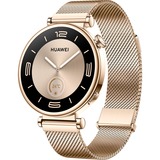 Huawei Watch GT4 41mm (Aurora-B19M), Smartwatch gold/weiß, goldenes Milanese-Armband