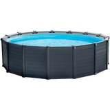 Intex Frame Pool Set Graphit Ø 478 x 124cm, Schwimmbad dunkelgrau/blau, mit Sandfilteranlage