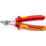 KNIPEX Electronic Super Knips 78 06 125, Elektronik-Zange rot/gelb, mit Öffnungsfeder und Öffnungsbegrenzung
