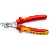 KNIPEX Electronic Super Knips 78 06 125, Elektronik-Zange rot/gelb, mit Öffnungsfeder und Öffnungsbegrenzung