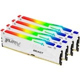 Kingston FURY DIMM 64 GB DDR5-6000 (4x 16 GB) Quad-Kit, Arbeitsspeicher weiß, KF560C40BWAK4-64, FURY Beast RGB, INTEL XMP