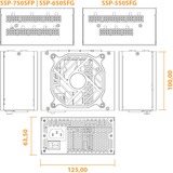Seasonic SSP-550SFG 550W, PC-Netzteil 2x PCIe, Kabel-Management, 550 Watt