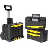 Stanley Rollende Werkstatt 3-in-1, Werkzeugwagen schwarz/gelb, mit Trolley-Griff