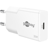 goobay USB-C PD GaN Schnellladegerät Slim (30 W) weiß