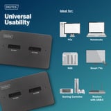 Digitus Dual M.2 NVM SSD Docking Station, Dockingstation schwarz, USB-C, M2 SSD, SD-E