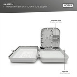 Digitus FTTH Verteiler Box für 16 LC/DX oder SC/SX Kupplungen, Spleißbox 