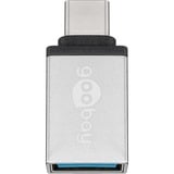 goobay USB 3.2 Gen 1 Adapter, USB-C Stecker > USB-A Buchse silber, OTG Super Speed