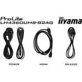 iiyama LH4360UHS-B2AG, Public Display schwarz (matt), UltraHD/4K, VA, Lautsprecher