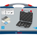 Bosch Professional PRO Ceramic dry Bohrkronen-Set, Ø 6 - 12mm, Bohrer-Satz 4-teilig, für kleine Winkelschleifer
