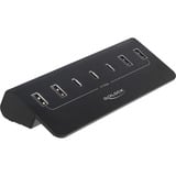 DeLOCK USB 10 Gbps Hub mit 3 USB Type-C und 4 USB Typ-A Ports, USB-Hub schwarz