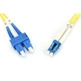 Digitus LWL Patchkabel, Duplex, LC > SC Stecker, Singlemode OS2 gelb, 1 Meter