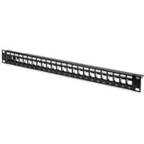 Digitus Modulares Patchpanel, 24-Port, bestückt mit 24x DN-93615 schwarz, 1 HE, Rack Mount, geschirmt