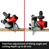 EINHELL Professional Akku-Handkreissäge TE-CS 18/190 Li BL - Solo, 18Volt rot/schwarz, ohne Akku und Ladegerät