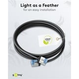 goobay Ultraflexibles Cat.6a Patchkabel slim, U/FTP schwarz, 15 Meter, extrakurze Stecker