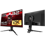 ASRock PG32QF2B, Gaming-Monitor 80 cm (31.5 Zoll), schwarz, QHD, VA, HDMI, DP, Free-Sync, Wi-Fi-Antenne, 165Hz Panel