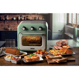 Ariete Heißluftfritteuse und Mini-Ofen 3in1 Vintage Green weiß/hellgrün, 1.350 Watt, Garraum 16 Liter, mit Sichtfenster