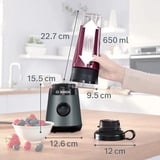 Bosch Home Serie 2 Standmixer VitaPower MMB2111S silber/schwarz, 450 Watt, 0,6 Liter