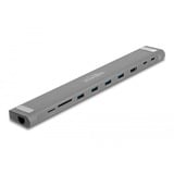 DeLOCK USB Type-C Slim Dockingstation 4K grau, HDMI / USB 3.2 Gen 1 / LAN / SD / PD 3.0