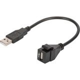 Digitus USB 2.0 Keystone-Modul USB-A Stecker > USB-A Buchse schwarz, mit 16cm Kabel