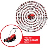 EINHELL Akku-Rasenmäher GE-CM 18/33 Li Kit, 18Volt rot/schwarz, Li-Ionen Akku 4,0Ah