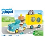 PLAYMOBIL 71702 Junior: Verrückter Donut Truck mit Stapel- und Sortierfunktion, Konstruktionsspielzeug 