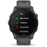 Garmin Forerunner 255, Smartwatch grau/schwarz, 46 mm, Silikon-Armband