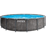 Premium Frame Pool Set Prism Greywood, Ø 457 x 122cm, Schwimmbad