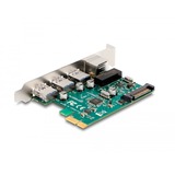 DeLOCK PCI Express x1 Karte zu 3 x USB 5 Gbps Typ-A Buchse + 1 x Gigabit LAN, Controller 