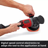 EINHELL Professional Akku-Exzenterpolierer CP-EP 18/125 Li BL-Solo, 18Volt, Poliermaschine rot/schwarz, ohne Akku und Ladegerät