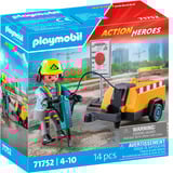 PLAYMOBIL 71752 Action Heroes Bauarbeiter mit Meißel, Konstruktionsspielzeug 