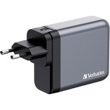 Verbatim GaN-Ladegerät 140W, 1x USB-A , 3x USB-C grau, PD 3.1, PD 3.0, QC 3.0