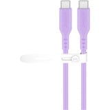 goobay USB 2.0 Silikonkabel lila, USB-C Stecker > USB-C Stecker lila, 1,5 Meter, PD 60 Watt