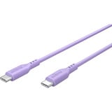 goobay USB 2.0 Silikonkabel lila, USB-C Stecker > USB-C Stecker lila, 1,5 Meter, PD 60 Watt