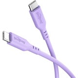 goobay USB 2.0 Silikonkabel lila, USB-C Stecker > USB-C Stecker lila, 1,5 Meter, PD 60 Watt