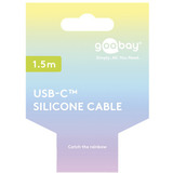 goobay USB 2.0 Silikonkabel lila, USB-C Stecker > USB-C Stecker lila, 1,5 Meter, PD 60 Watt