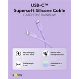 goobay USB 2.0 Silikonkabel lila, USB-C Stecker > USB-C Stecker lila, 1,5 Meter, PD 60 Watt