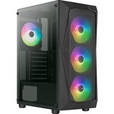 Aerocool Falcon A-BK-v2 , Tower-Gehäuse schwarz, Tempered Glass