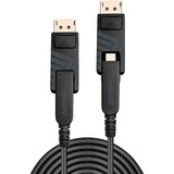Lindy Fibre Optic Hybrid Mini DisplayPort 1.4 Kabel schwarz, 10 Meter, mit abnehmbaren DisplayPort-Steckern