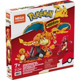 Mattel MEGA Pokémon Glumanda Evolution Set, Konstruktionsspielzeug mit 3 Actionfiguren, 313 Teile