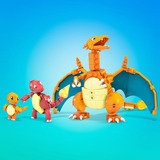 Mattel MEGA Pokémon Glumanda Evolution Set, Konstruktionsspielzeug mit 3 Actionfiguren, 313 Teile