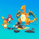 Mattel MEGA Pokémon Glumanda Evolution Set, Konstruktionsspielzeug mit 3 Actionfiguren, 313 Teile