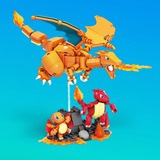 Mattel MEGA Pokémon Glumanda Evolution Set, Konstruktionsspielzeug mit 3 Actionfiguren, 313 Teile