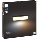 Philips White Ambiance Aurelle quadratische Panelleuchte XL, LED-Leuchte schwarz, inkl. Dimmschalter