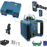 Bosch Rotationslaser GRL 300 HVG Professional, mit Halterung blau/schwarz, grüne Laserlinie, mit Laser-Empfänger LR 1, im Koffer