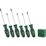Bosch Schraubendreher+Magnetisierer Set, 6 teilig grün/schwarz, +Magnetisierer, Schlitz und Kreuzschlitz PH/TX