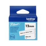 Brother Schriftband Btag-231 12mm, schwarz auf weiß, nicht laminiert