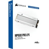 Corsair MP600 PRO LPX 2 TB, SSD weiß, PCIe 4.0 x4, NVMe 1.4, M.2 2280