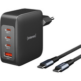 Intenso Power Adapter W140A3C GaN + C520C Kabel, Ladegerät schwarz, 140Watt