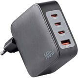 Intenso Power Adapter W140A3C GaN + C520C Kabel, Ladegerät schwarz, 140Watt